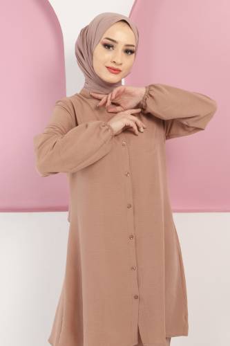 Düğmeli İkili Takım TSD211224 Vizon - 3