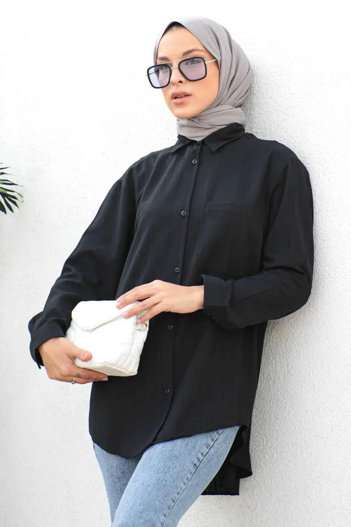 Düğmeli Tunik TSD230105 Siyah 