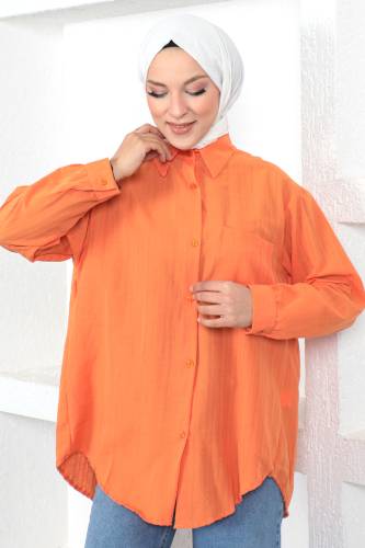 Düğmeli Tunik TSD230105 Turuncu 