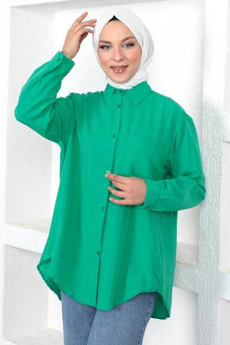 Düğmeli Tunik TSD230105 Yeşil 