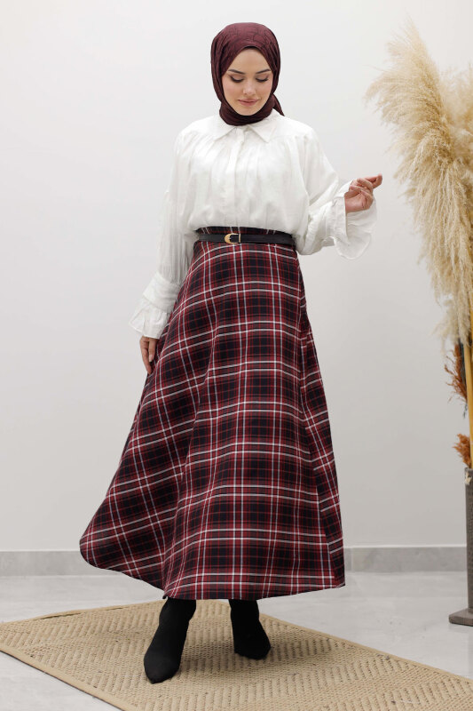 Ekose Etek TSD260102 Bordo - 1