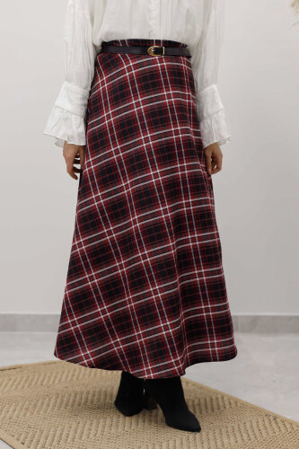 Ekose Etek TSD260102 Bordo - 2