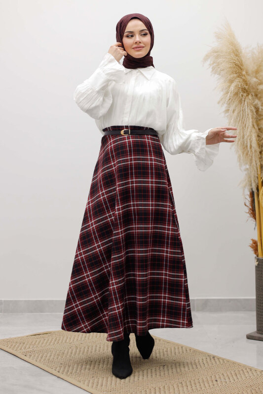 Ekose Etek TSD260102 Bordo - 3