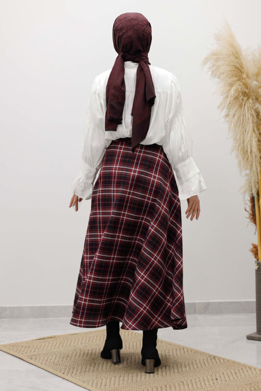 Ekose Etek TSD260102 Bordo - 6