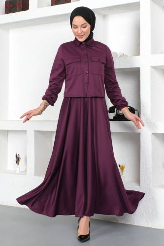 Etekli İkili Takım TSD230212 Mürdüm 