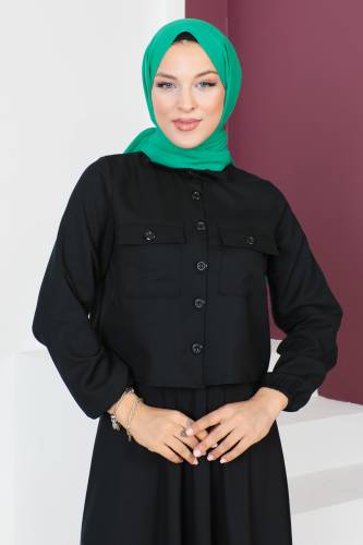 Etekli İkili Takım TSD230649 Siyah - Tesettür Dünyası (1)