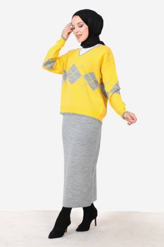 Etekli Triko Takım TSD230901 Gri - 4