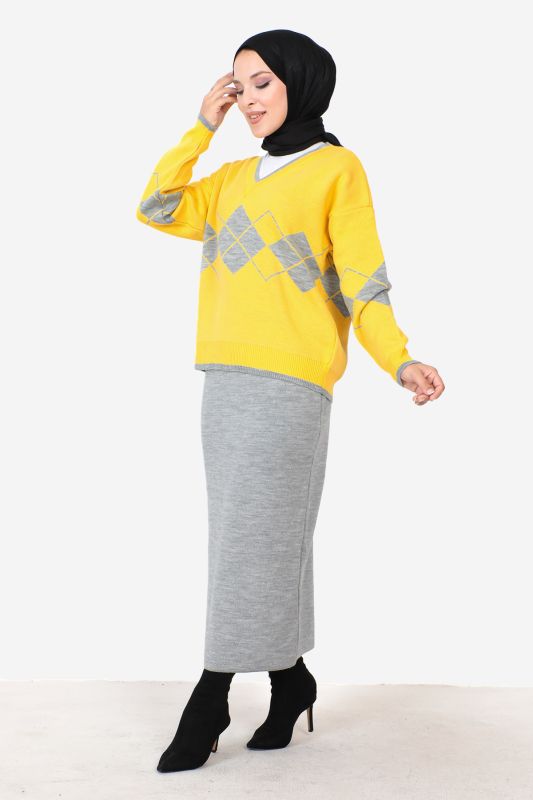 Etekli Triko Takım TSD230901 Gri - 4