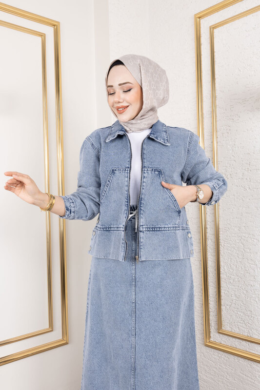 Lavin Etekli Kot Takım TSD250146 Açık Mavi - 2