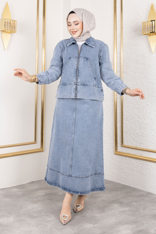 Lavin Etekli Kot Takım TSD250146 Açık Mavi - 3