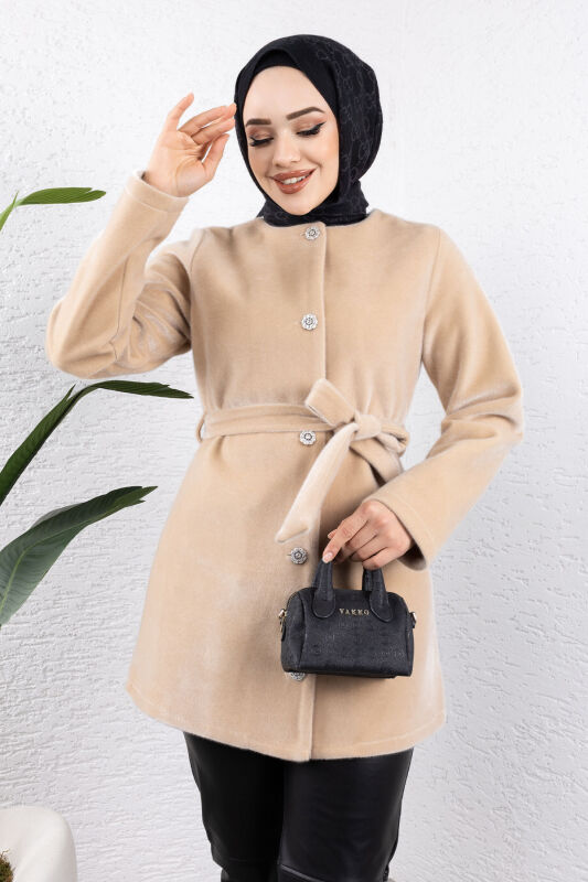 Fox Ceket TSD240953 Bej - Tesettür Dünyası (1)