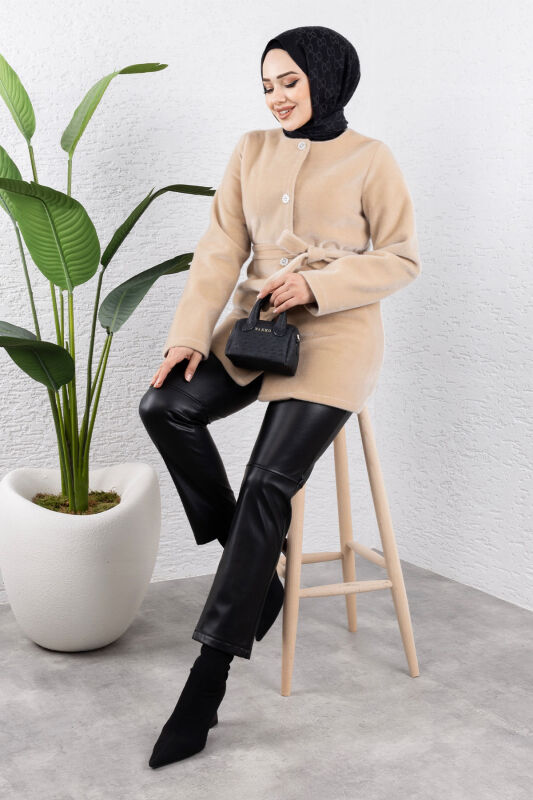 Fox Ceket TSD240953 Bej - Tesettür Dünyası