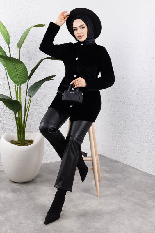 Fox Ceket TSD240953 Siyah - Tesettür Dünyası