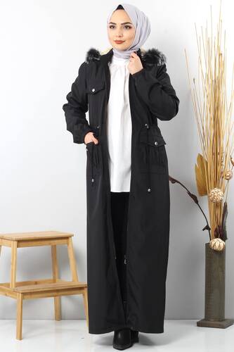 black full length coat