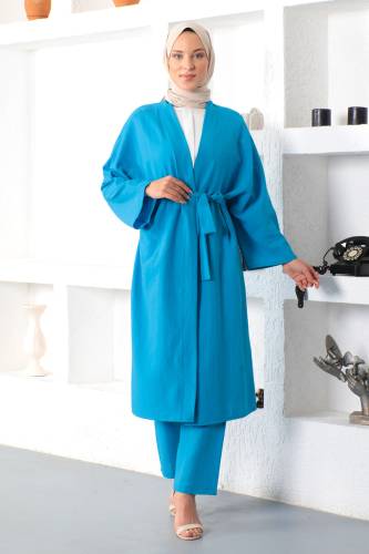 İkili Kimono Takım TSD230106 Mavi 
