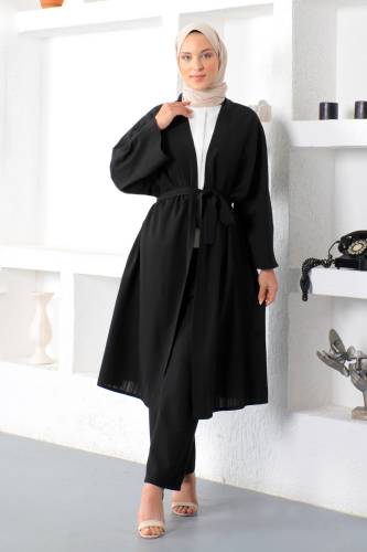 İkili Kimono Takım TSD230106 Siyah 