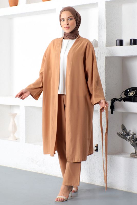 İkili Kimono Takım TSD230106 Taba - 2