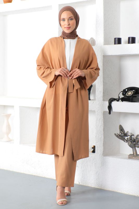 İkili Kimono Takım TSD230106 Taba - 1