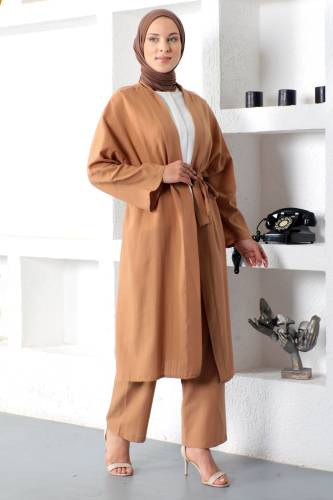 İkili Kimono Takım TSD230106 Taba - 5