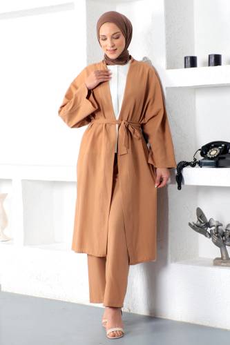İkili Kimono Takım TSD230106 Taba - 3