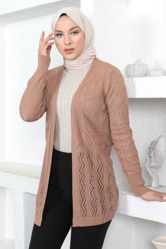 İnce Triko Hırka TSD230353 Camel 