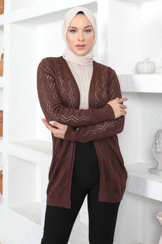 İnce Triko Hırka TSD230353 Kahverengi 