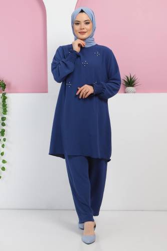 İnci Taşlı İkili Takım TSD220328 İndigo 