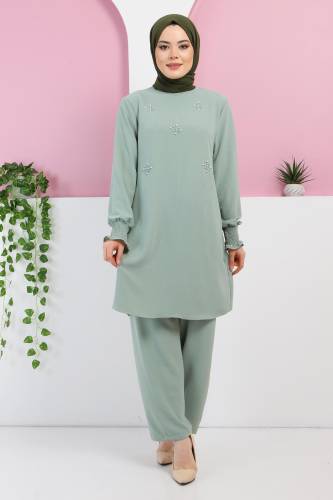İnci Taşlı İkili Takım TSD220328 Yeşil 
