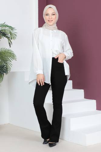 İspanyol Paça Kot Pantolon TSD230530 Siyah - 2