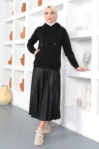 Kapşonlu Sweatshirt TSD230340 Siyah - 2