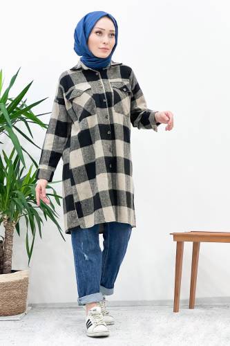 Kareli Oduncu Gömlek TSD221004 Vizon 