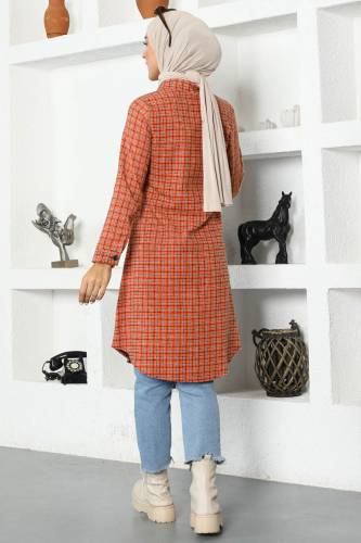 Kareli Oduncu Gömlek TSD221014 Turuncu - 5