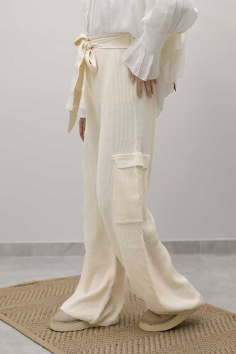 Kargo Cepli Triko Pantolon TSD260124 Bej - 4