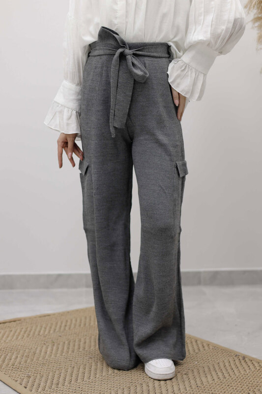 Kargo Cepli Triko Pantolon TSD260124 Füme - 2