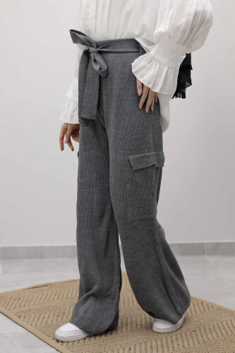 Kargo Cepli Triko Pantolon TSD260124 Füme - 4