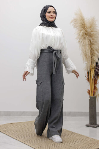 Kargo Cepli Triko Pantolon TSD260124 Füme - 5