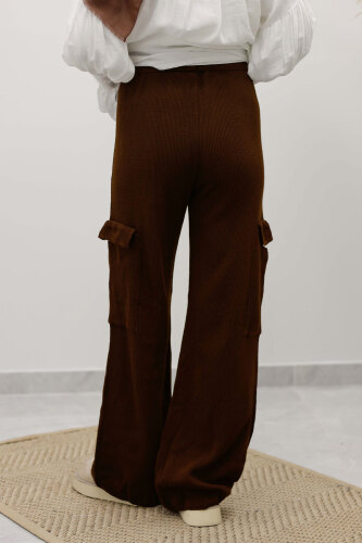 Kargo Cepli Triko Pantolon TSD260124 Kahverengi - 6