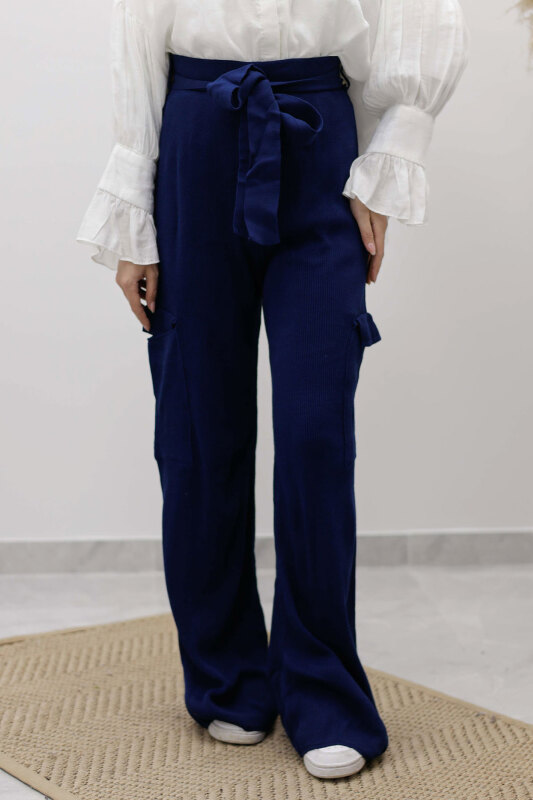 Kargo Cepli Triko Pantolon TSD260124 Lacivert - 2