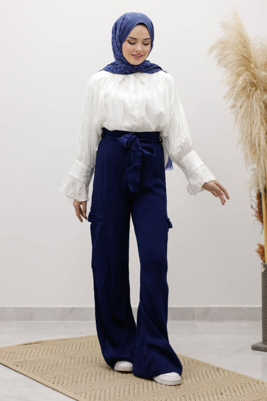 Kargo Cepli Triko Pantolon TSD260124 Lacivert - 5