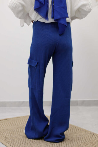 Kargo Cepli Triko Pantolon TSD260124 Saks Mavisi - 6