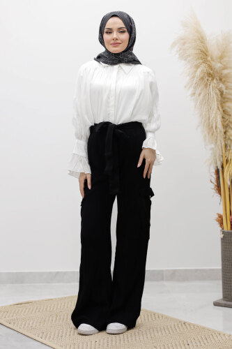 Kargo Cepli Triko Pantolon TSD260124 Siyah 