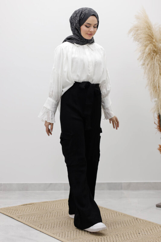 Kargo Cepli Triko Pantolon TSD260124 Siyah - 3