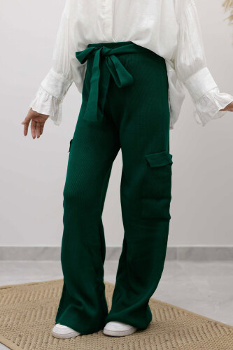 Kargo Cepli Triko Pantolon TSD260124 Zümrüt Yeşili - 4