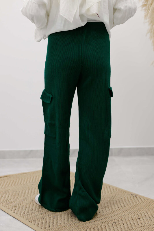 Kargo Cepli Triko Pantolon TSD260124 Zümrüt Yeşili - 6