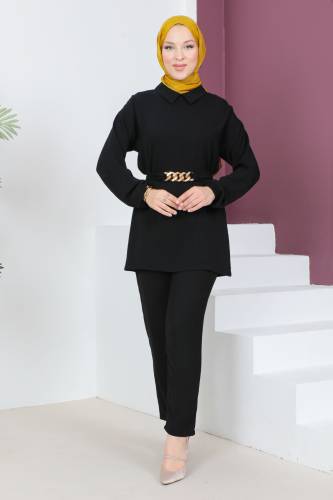 Kemer Detaylı Takım TSD230540 Siyah 