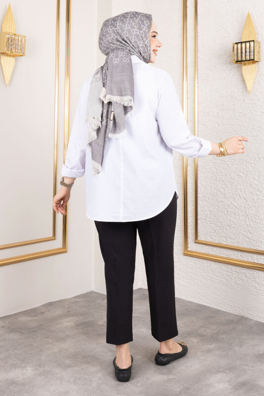 Kemerli Yüksek Bel Havuç Pantolon TSD250145 Siyah - 5