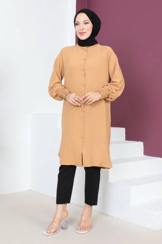 Kol Ucu Pileli Tunik TSD230613 Taba 