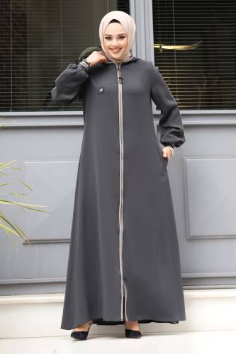 Kol Ucu Ribanalı Tesettür Ferace TSD240302 