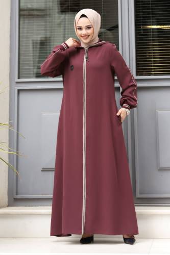 Kol Ucu Ribanalı Tesettür Ferace TSD240302 