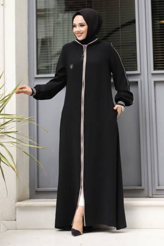 Kol Ucu Ribanalı Tesettür Ferace TSD240302 
